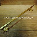 Lew's Hardware [31-002-104] Solid Brass Single Towel Bar - Square Bar - Brushed Brass Finish - 6" C/C - 10 1/2" L