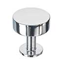 Lew&#39;s Hardware [21-001] Solid Brass Cabinet Knob - Disc Knob Series - Polished Chrome Finish - 1 1/8&quot; Dia.