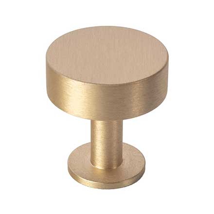 Lew&#39;s Hardware [31-001] Solid Brass Cabinet Knob - Disc Knob Series - Brushed Brass Finish - 1 1/8&quot; Dia.