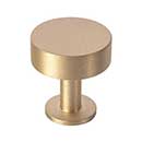 Lew's Hardware [31-001] Solid Brass Cabinet Knob - Disc Knob Series - Brushed Brass Finish - 1 1/8" Dia.