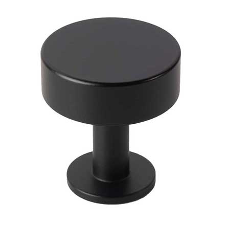 Lew&#39;s Hardware [51-001] Solid Brass Cabinet Knob - Disc Knob Series - Matte Black Finish - 1 1/8&quot; Dia.