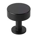 Lew's Hardware [51-001] Solid Brass Cabinet Knob - Disc Knob Series - Matte Black Finish - 1 1/8" Dia.