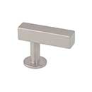 Lew's Hardware [11-101] Solid Brass Cabinet T Knob - Square Bar Series - Brushed Nickel Finish - 1 3/4" L