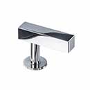 Lew's Hardware [21-101] Solid Brass Cabinet T Knob - Square Bar Series - Polished Chrome Finish - 1 3/4" L