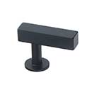 Lew&#39;s Hardware [51-101] Solid Brass Cabinet T Knob - Square Bar Series - Matte Black Finish - 1 3/4&quot; L