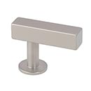 Lew's Hardware [11-101] Solid Brass Cabinet T Knob - Square Bar Series - Brushed Nickel Finish - 1 3/4" L