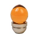 Lew&#39;s Hardware [14-101] Glass Cabinet Knob - Acorn Series - Transparent Amber - Brushed Nickel Base - 1&quot; Dia.