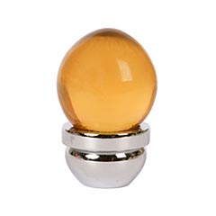 Lew&#39;s Hardware [14-201] Glass Cabinet Knob - Acorn Series - Transparent Amber - Polished Chrome Base - 1&quot; Dia.
