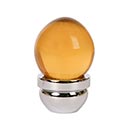 Lew's Hardware [14-201] Glass Cabinet Knob - Acorn Series - Transparent Amber - Polished Chrome Base - 1" Dia.