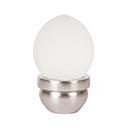 Lew's Hardware [15-101] Glass Cabinet Knob - Acorn Series - Frosted Clear - Brushed Nickel Base - 1" Dia.