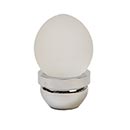 Lew's Hardware [15-201] Glass Cabinet Knob - Acorn Series - Frosted Clear - Polished Chrome Base - 1" Dia.