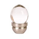 Lew's Hardware [16-101] Glass Cabinet Knob - Acorn Series - Transparent Clear - Brushed Nickel Base - 1" Dia.