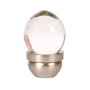 Lew&#39;s Hardware [16-101] Glass Cabinet Knob - Acorn Series - Transparent Clear - Brushed Nickel Base - 1&quot; Dia.