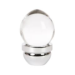 Lew&#39;s Hardware [16-201] Glass Cabinet Knob - Acorn Series - Transparent Clear - Polished Chrome Base - 1&quot; Dia.