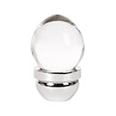 Lew's Hardware [16-201] Glass Cabinet Knob - Acorn Series - Transparent Clear - Polished Chrome Base - 1" Dia.