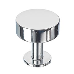 Lew&#39;s Hardware [21-001] Solid Brass Cabinet Knob - Disc Knob Series - Polished Chrome Finish - 1 1/8&quot; Dia.