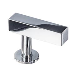 Lew&#39;s Hardware [21-101] Solid Brass Cabinet T Knob - Square Bar Series - Polished Chrome Finish - 1 3/4&quot; L