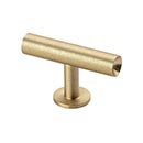 Lew's Hardware [31-111] Solid Brass Cabinet T Knob - Round Bar Series - Brushed Brass Finish - 2" L