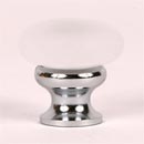 Lew&#39;s Hardware [35-201] Glass Cabinet Knob - Mushroom Series - Frosted Clear - Polished Chrome Base - 1 1/4&quot; Dia.