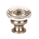 Lew's Hardware [36-101] Glass Cabinet Knob - Mushroom Series - Transparent Clear - Brushed Nickel Base - 1 1/4" Dia.