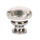 Lew's Hardware [36-201] Glass Cabinet Knob - Mushroom Series - Transparent Clear - Polished Chrome Base - 1 1/4" Dia.