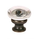 Lew&#39;s Hardware [36-301] Glass Cabinet Knob - Mushroom Series - Transparent Clear - Oil Rubbed Bronze Base - 1 1/4&quot; Dia.