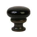 Lew&#39;s Hardware [39-304] Glass Cabinet Knob - Mushroom Series - Black - Oil Rubbed Bronze Base - 1 1/4&quot; Dia.