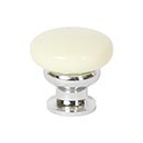 Lew&#39;s Hardware [39-508] Die Cast Zinc Cabinet Knob - Metal Mushroom Series - Buttercup Yellow &amp; Polished Chrome Finish - 1 1/4&quot; Dia.