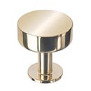 Lew&#39;s Hardware [41-001] Solid Brass Cabinet Knob - Disc Knob Series - Polished Brass Finish - 1 1/8&quot; Dia.