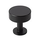 Lew's Hardware [51-001] Solid Brass Cabinet Knob - Disc Knob Series - Matte Black Finish - 1 1/8" Dia.