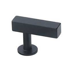 Lew&#39;s Hardware [51-101] Solid Brass Cabinet T Knob - Square Bar Series - Matte Black Finish - 1 3/4&quot; L