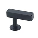 Lew's Hardware [51-101] Solid Brass Cabinet T Knob - Square Bar Series - Matte Black Finish - 1 3/4" L