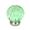 Lew's Hardware [52-101] Glass Cabinet Knob - Melon Series - Transparent Green - Brushed Nickel Base - 1 1/4" Dia.