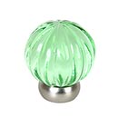 Lew&#39;s Hardware [52-101] Glass Cabinet Knob - Melon Series - Transparent Green - Brushed Nickel Base - 1 1/4&quot; Dia.