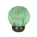 Lew's Hardware [52-301] Glass Cabinet Knob - Melon Series - Transparent Green - Oil Rubbed Bronze Base - 1 1/4" Dia.