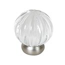 Lew's Hardware [56-101] Glass Cabinet Knob - Melon Series - Transparent Clear - Brushed Nickel Base - 1 1/4" Dia.