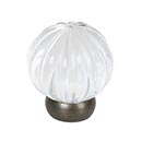 Lew's Hardware [56-301] Glass Cabinet Knob - Melon Series - Transparent Clear - Oil Rubbed Bronze Base - 1 1/4" Dia.