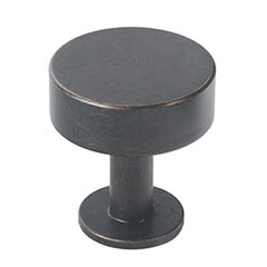 Lew&#39;s Hardware [61-001] Solid Brass Cabinet Knob - Disc Knob Series - Oil Rubbed Bronze Finish - 1 1/8&quot; Dia.
