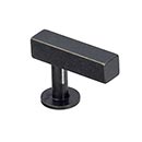 Lew's Hardware [61-101] Solid Brass Cabinet T Knob - Square Bar Series - Oil Rubbed Bronze Finish - 1 3/4" L