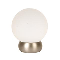 Lew&#39;s Hardware [65-101] Glass Cabinet Knob - Ball Series - Frosted Clear - Brushed Nickel Base - 1 1/8&quot; Dia.