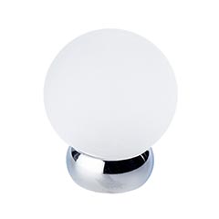 Lew&#39;s Hardware [65-201] Glass Cabinet Knob - Ball Series - Frosted Clear - Polished Chrome Base - 1 1/8&quot; Dia.