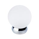 Lew's Hardware [65-201] Glass Cabinet Knob - Ball Series - Frosted Clear - Polished Chrome Base - 1 1/8" Dia.