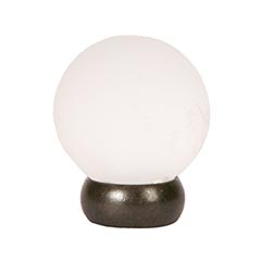 Lew&#39;s Hardware [65-301] Glass Cabinet Knob - Ball Series - Frosted Clear - Oil Rubbed Bronze Base - 1 1/8&quot; Dia.
