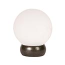 Lew's Hardware [65-301] Glass Cabinet Knob - Ball Series - Frosted Clear - Oil Rubbed Bronze Base - 1 1/8" Dia.