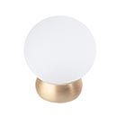 Lew's Hardware [65-401] Glass Cabinet Knob - Ball Series - Frosted Clear - Brushed Brass Base - 1 1/8" Dia.