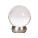 Lew&#39;s Hardware [66-101] Glass Cabinet Knob - Ball Series - Transparent Clear - Brushed Nickel Base - 1 1/8&quot; Dia.