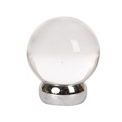 Lew&#39;s Hardware [66-201] Glass Cabinet Knob - Ball Series - Transparent Clear - Polished Chrome Base - 1 1/8&quot; Dia.