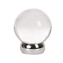 Lew's Hardware [66-201] Glass Cabinet Knob - Ball Series - Transparent Clear - Polished Chrome Base - 1 1/8" Dia.