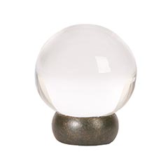 Lew&#39;s Hardware [66-301] Glass Cabinet Knob - Ball Series - Transparent Clear - Oil Rubbed Bronze Base - 1 1/8&quot; Dia.