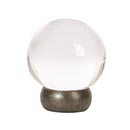Lew's Hardware [66-301] Glass Cabinet Knob - Ball Series - Transparent Clear - Oil Rubbed Bronze Base - 1 1/8" Dia.